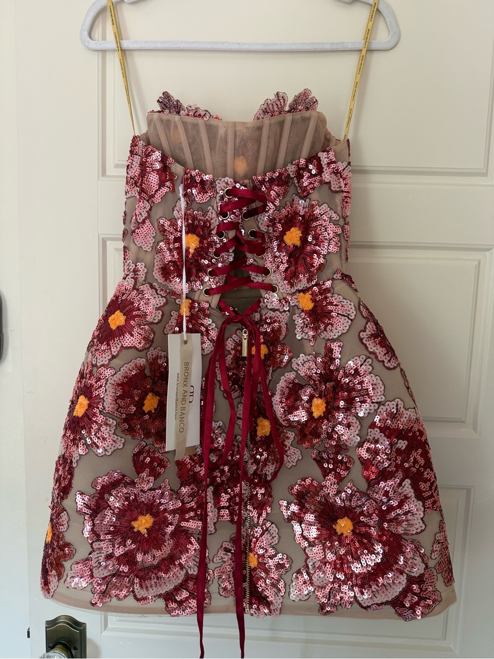 Bronx and Banco Raspberry Sequin Maraya Mini Dress - Picture 5 of 5